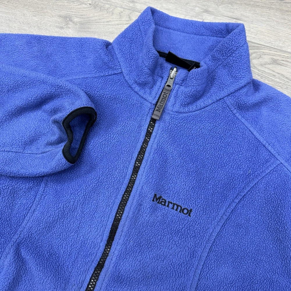 Marmot Fleece Full Zip Jacket Purple Blue Womens Sz‎ L Gorp Y2K Hiking